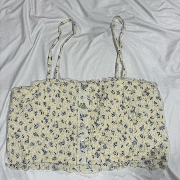 Abercrombie and Fitch Floral Stretchy Crop Top Small - Picture 1 of 5